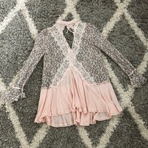 Free People Tell Tale Lace Keyhole Tunic